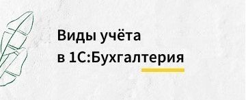 Виды учета в 1С:Бухгалтерия