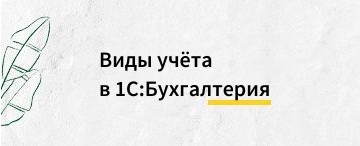 Виды учета в 1С:Бухгалтерия