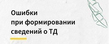 Возможные ошибки при формировании Сведений о трудовой деятельности