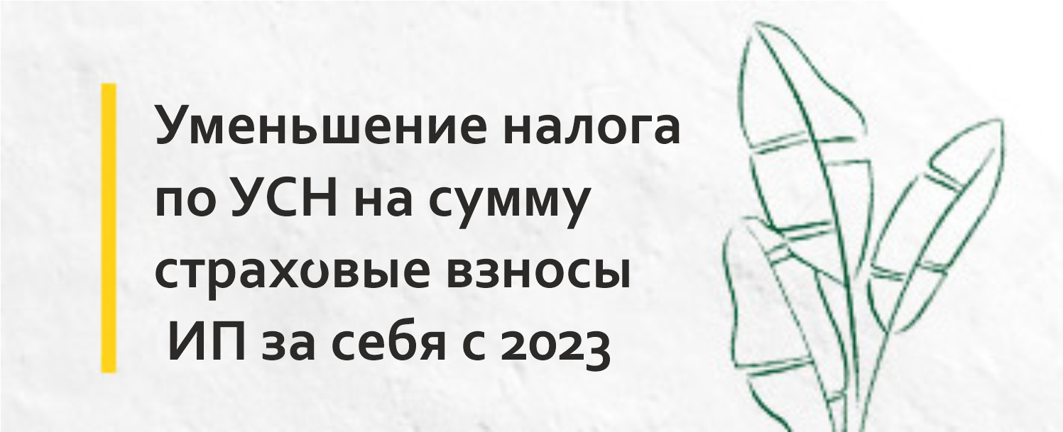 Уменьшение налога по УСН на сумму страховые взносы ИП за себя с 2023.