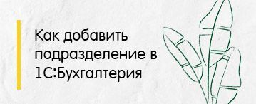 Как добавить подразделение в 1С:Бухгалтерия 8.3